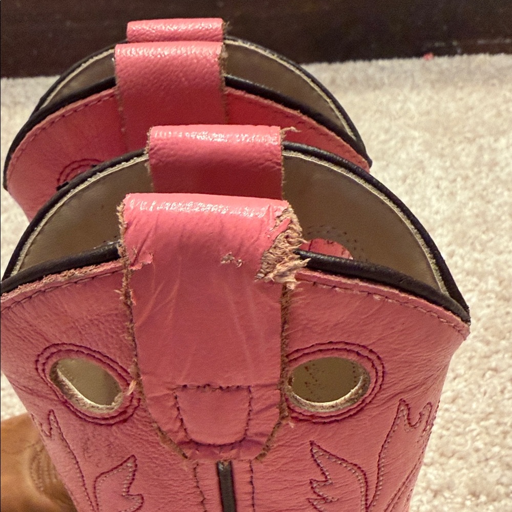 Old West Pink Toddler Girls Square Toe Cowboy Western Boots - Picture 4 of 9